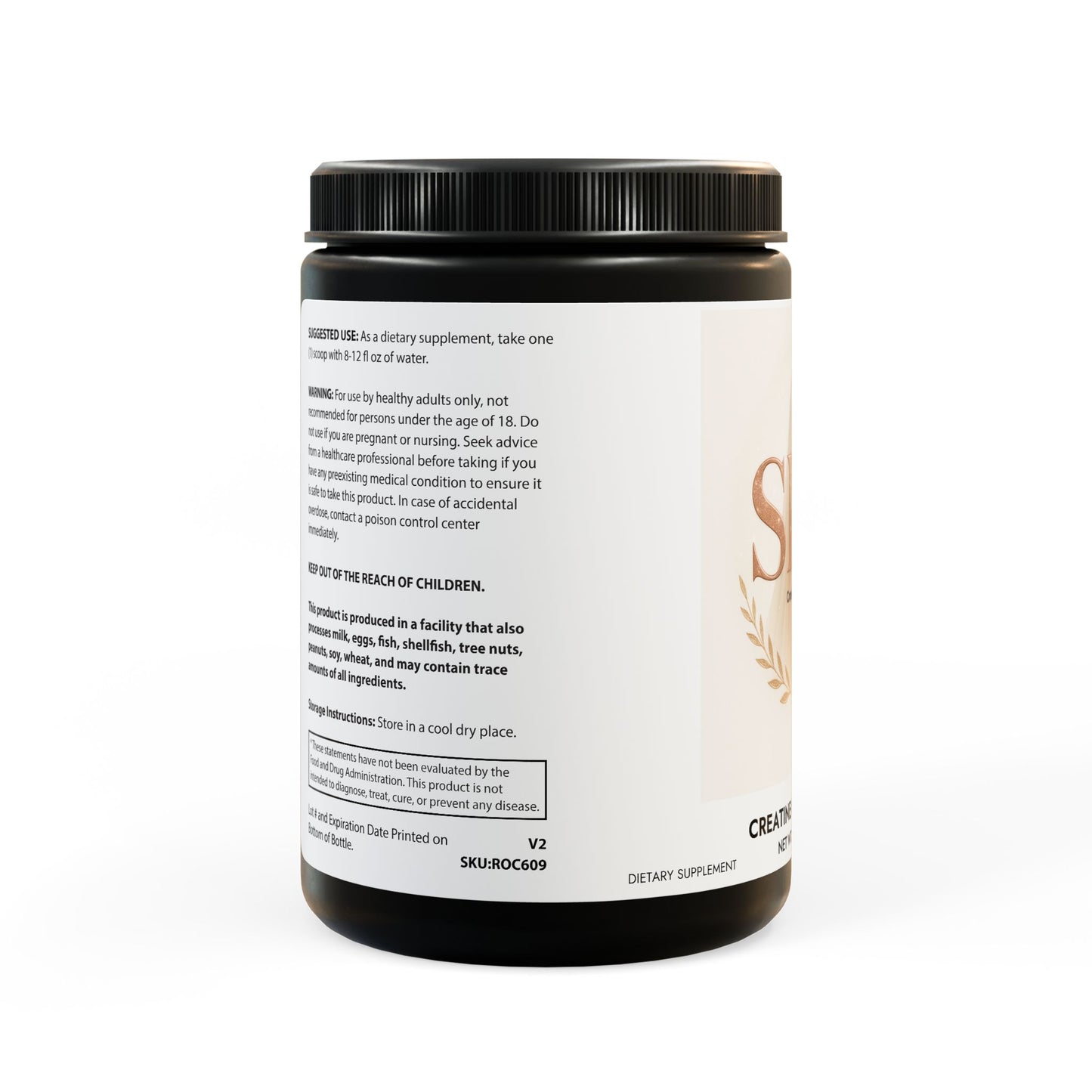 Crowned Strength Creatine Monohydrate Supplement (300g, 10.58oz)